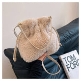 PLUSH WOOL HANDBAG WOMEN SMALL CROSSBODY BAG_CUAB00572