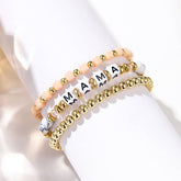ACRYLIC BEADED FASHION LETTER BEAD BRACELET SET_CWMM3542