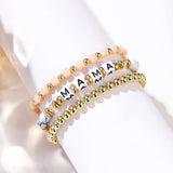 ACRYLIC BEADED FASHION LETTER BEAD BRACELET SET_CWMM3542