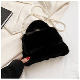 Womens Fluffy Fur Pearl Shoulder Bag_Cuab00594