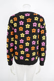 Versatile Flower-Printed Warm Threaded Sweater