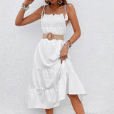 Strapless Solid Color Halter Princess Dress