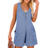 Textured Multi-Pocket Straight-Leg Jumpsuit