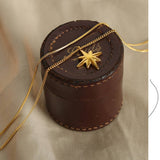 EIGHT POINTED STAR PENDANT DOUBLE LAYERED NECKLACE_CWAJE1087