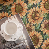 ROUND JACQUARD SUNFLOWER TABLECLOTH_CWMM0950