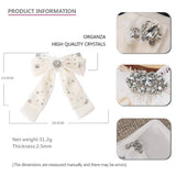 BOW SPRING CLIP ORGANZA CRYSTAL RIBBON HAIRPIN_CWAHA4413