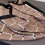 Elegant Plaid Satin Square Neck Scarf Wrap_Cwasc03320