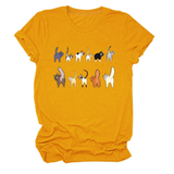 CUTE CAT GRAPHIC TEE 11 CATS TURN AROUND_CWTTS1495