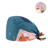 SURGICAL CAP SCRUB CAP COTTON TIE PRINT CAP_CWAH3322