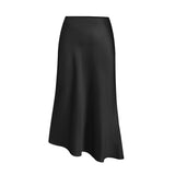 SATIN SKIRT ASYMMETRIC HIGH WAIST MAXI SKIRT_CWBSS0413
