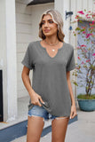 V-Neck Casual Solid Color Short-Sleeved T-Shirt