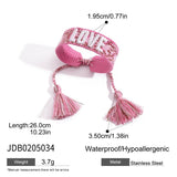 ADJUSTABLE COLORFUL CHERRY LEOPARD WOVEN BRACELET_CWAJE4711