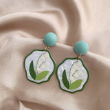 Xinling Oil Painting Orchid Earrings_Cwaje1625