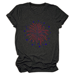 Trendy Loose Star Fireworks Graphic Tee For Women