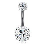 BUTTERFLY HEART BELLY BUTTON RING ZIRCON GEM_CWMM9182