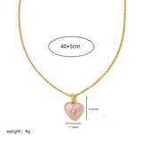 SWEET HEART SHELL PENDANT NECKLACE_CWMM5294