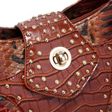 Vintage New Tote Snake Print Shoulder Handbag_Cwab2581