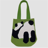 Women Casual Panda Knitted Handbag Shoulder Bag_Cwab0850
