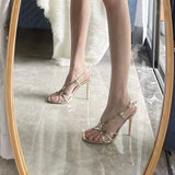 GOLD SLIM HEELS FASHIONABLE VERSATILE HIGH HEELS_CWSHH0030