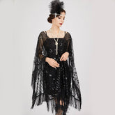 ELEGANT SHEER SEQUIN FRINGE WRAP FORMAL DRESS_CWMM8955