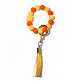 GLOW BEAD BRACELET KEYCHAIN NEON SILICONE WRISTBAND_CWAB5097