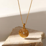 FRENCH FASHION VINTAGE STAINLESS STEEL NECKLACE_CWAJE0614