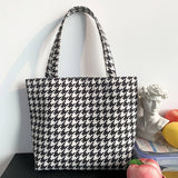 CANVAS TOTE BAGS WITH FRESH FLORAL PLAID_CWAB2047