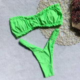 SOLID COLOR BANDEAU BIKINI TWO PIECE SWIMSUIT_CWMW0312
