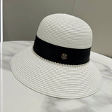 SUMMER DOME PEARL STRAW HAT FOR WOMEN_CWAH3580