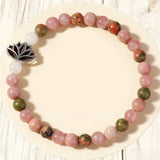 Rose Rutilated Quartz Pink Crystal Bracelet_Cwmm11254