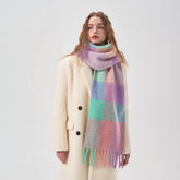 32 WOOL COLORBLOCK PLAID SCARF SOFT WARM_CWASC2365
