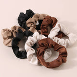 8PCS BOX SATIN SCRUNCHIES FOR FALL HAIR ACCESSORIE_CWAHA0405