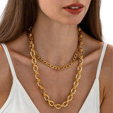 DOUBLE U SHAPED STAINLESS STEEL NECKLACE_CWMM3591