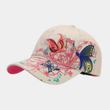 BUTTERFLY EMBROIDERY BASEBALL CAP WOMEN S SUN HAT CWAH1648