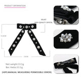 Velvet Hairpin Fabric Bow Rhinestone Spring Clip