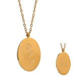 GOLD STAINLESS STEEL DECEMBER FLOWER NECKLACE_CWMM3778