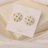 NEW SIMPLE HOLLOW GRID FOUR LEAF EARRINGS_CWAJE3985