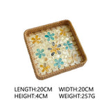RATTAN COLORFUL SHELL CREATIVE HANDMADE FRUIT PLATE_CWMM4402
