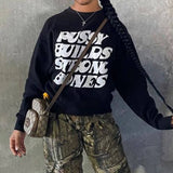 Womens Fashion Pussybuild Strong Hoodie