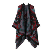 CAPE DARK DOUBLE SIDED WARM OUTER WEAR THICK SHAWL_CWASC2121