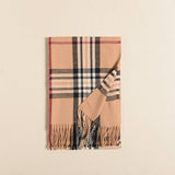 PLAID FAUX CASHMERE SCARF SWEET MID LENGTH WRAP_CWASC0190
