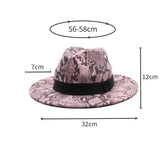 FASHION SNAKE PATTERN WOOLEN JAZZ HAT FELT HAT_CWAH2596