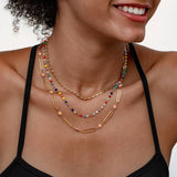 COLLARBONE METAL COLORED MULTI LAYER NECKLACE_CWMM3592
