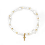 IMITATION PEARL CROSS RICE BEAD BRACELET_CWMM3847