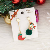 CHRISTMAS STAR BEAR GIFT IRREGULAR EARRINGS_CWAJE2400