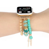 APPLE WATCH 7 1 THREE ROW PEARL ELASTIC STRAP_CWASC1563