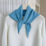 Pure Wool Knit Triangle Scarf Multi-Use_Cwov00279