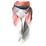 RAINBOW PLAID SCARF TRIANGLE WINTER SHAWL_CWASC0116