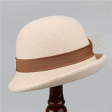 AUTUMN AND WINTER WARM FLOWER CURLED BUCKET HAT_CWAH1796