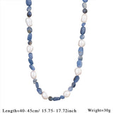 STAINLESS STEEL FISH PEARL NATURAL STONE NECKLACE_CWMM7543